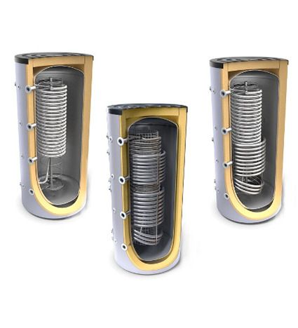 IHWTs for combined DHW and CH systems with hygienic stainless steel coil
